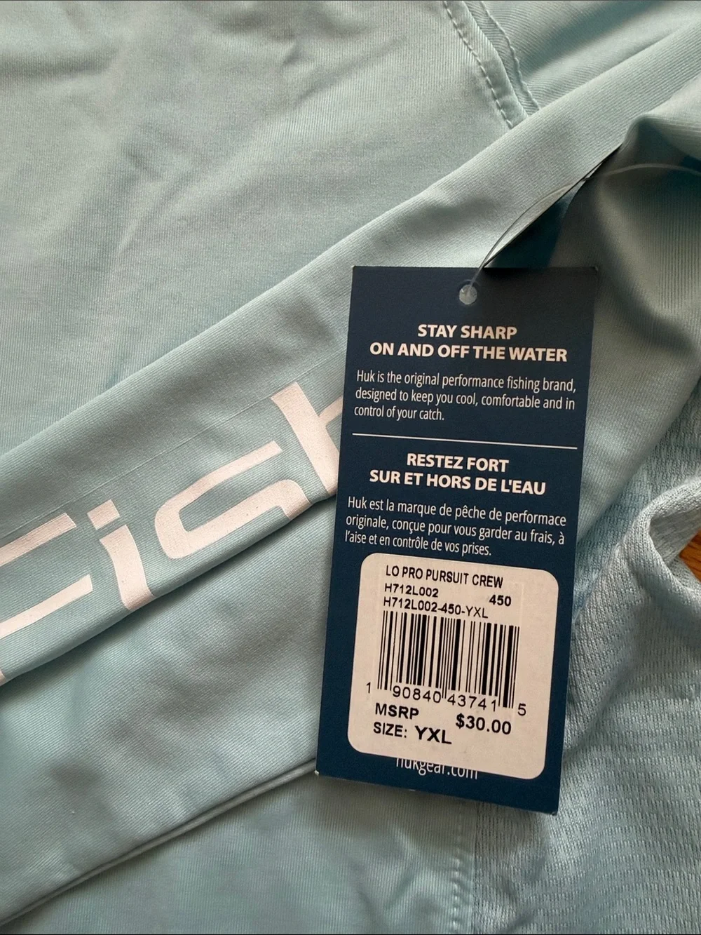 Huk Light Blue Long-Sleeve Fishing Performance Tee